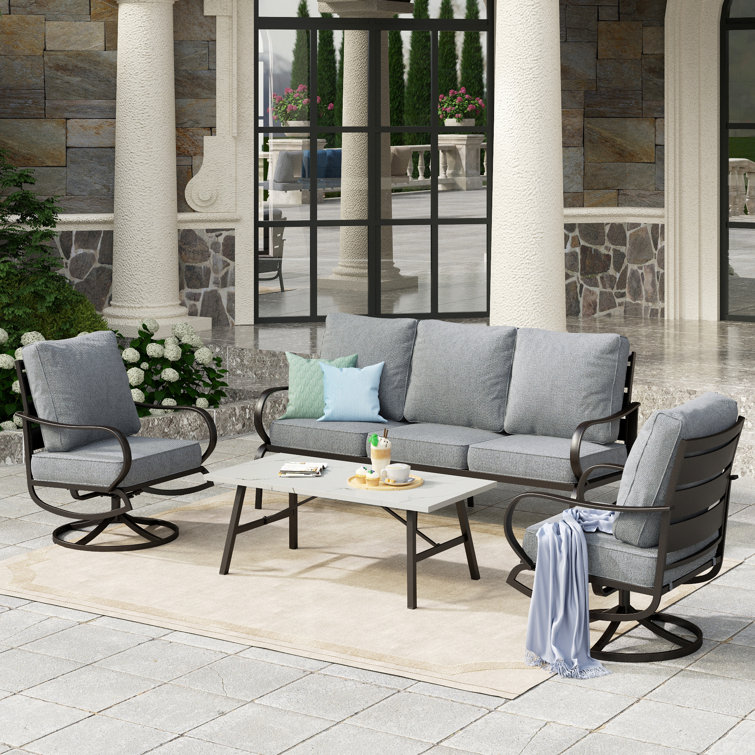Tapasi 5-7 - Person Patio Conversation Set with Swivel Lounge Chairs & Sofa