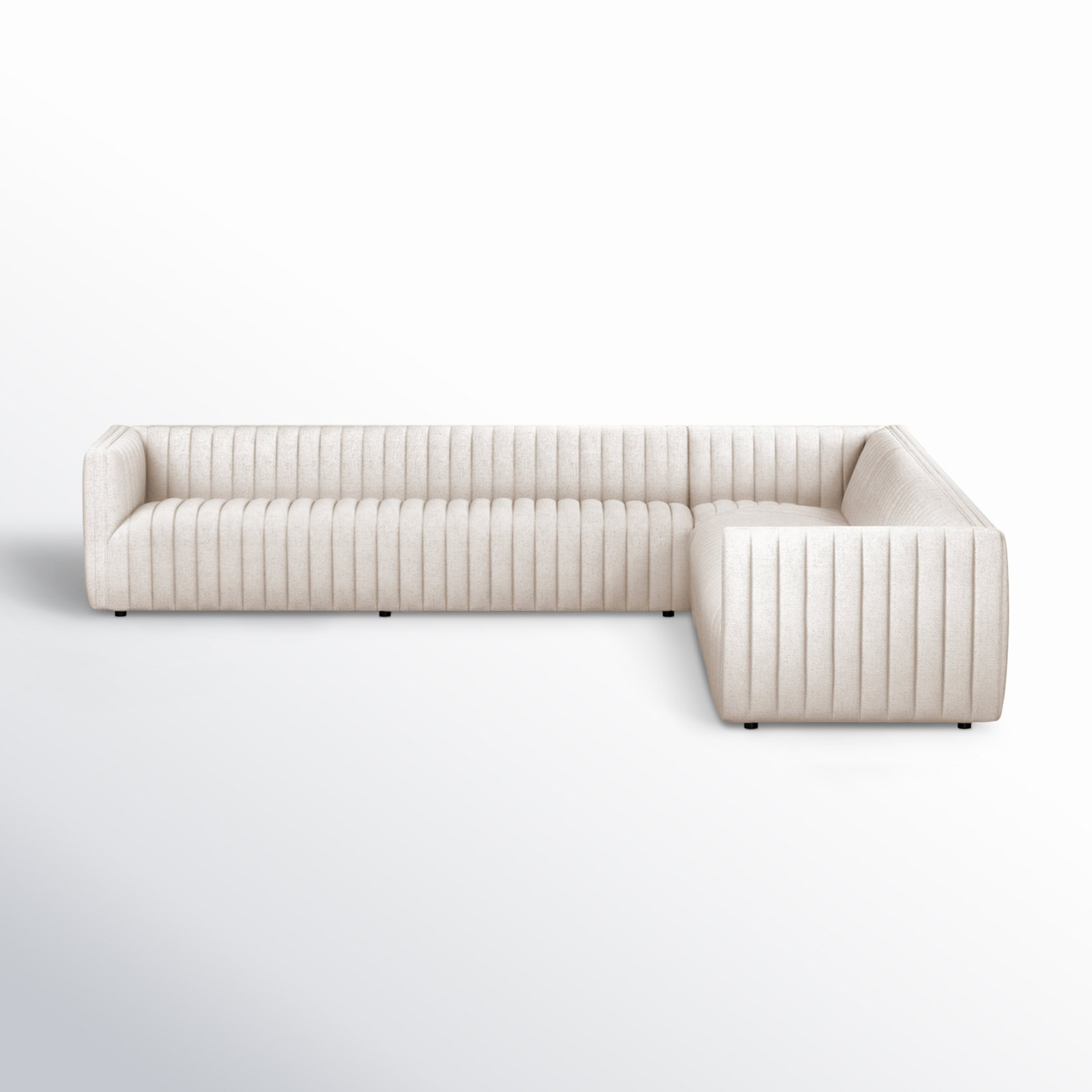 Brandt Modular Upholstered L-Sectional, Natural Rayon Velvet
