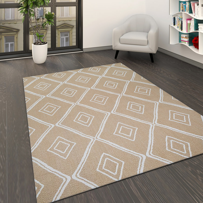 Cueto Geometric Cotton Hand Woven Area Rug, Rectangle 60 x 90cm