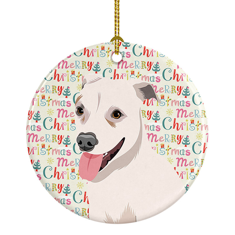 Ornement suspendu en céramique Pit Bull Puppy