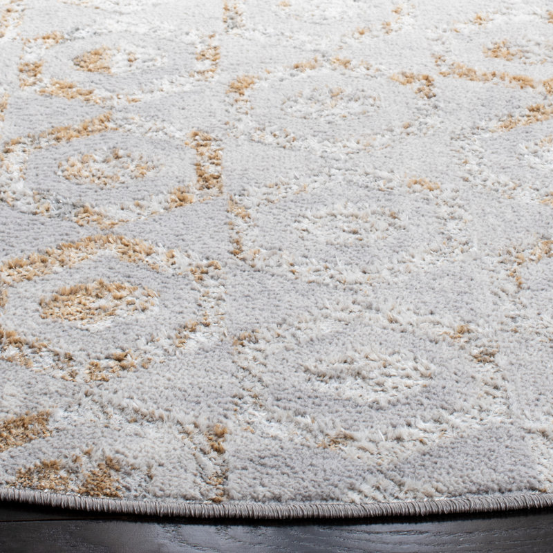 Alexondria Performance Geometric Rug, Round 6'7"