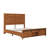 Farmhouse Full Size Wood Bed Frame with Footboard Storage Cabinets, Red Brown-597656054-596731038