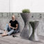 Pot à fleurs en sablier Sceptz Fiberstone - H 24,5 po - gris anthracite-335216088-382378468