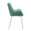 Fauteuil rembourré bleu sarcelle - Pieds dorés, confortable et stable, idéal pour une chambre, résistant aux taches, convient également au salon.