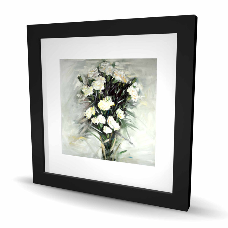 Lisianthus White Bouquet - Farmhouse Botanical, reproduction encadrée