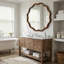 Miroir décoratif rond en bois massif Wavy-811259224