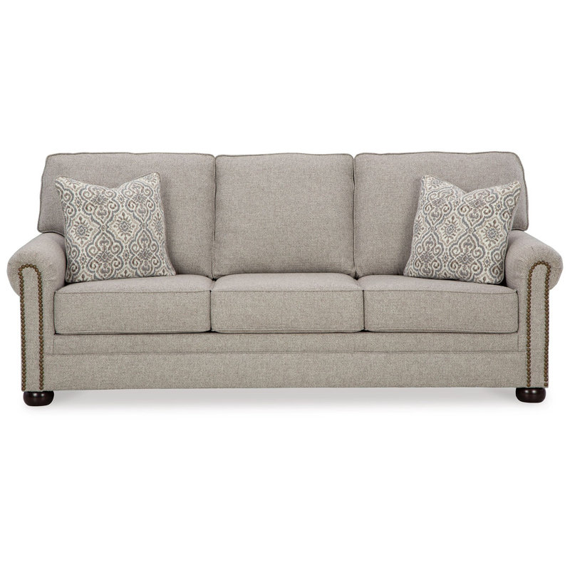 Canapé-lit Gael, grand lit, polyester gris beige, mousse à mémoire de forme