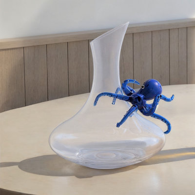 Glass Decanter With Hand-Blown Octopus