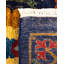 Tapis unique noué à la main bleu / jaune / orange Vannetta Suzani 8 pi 2 po x 15 pi
