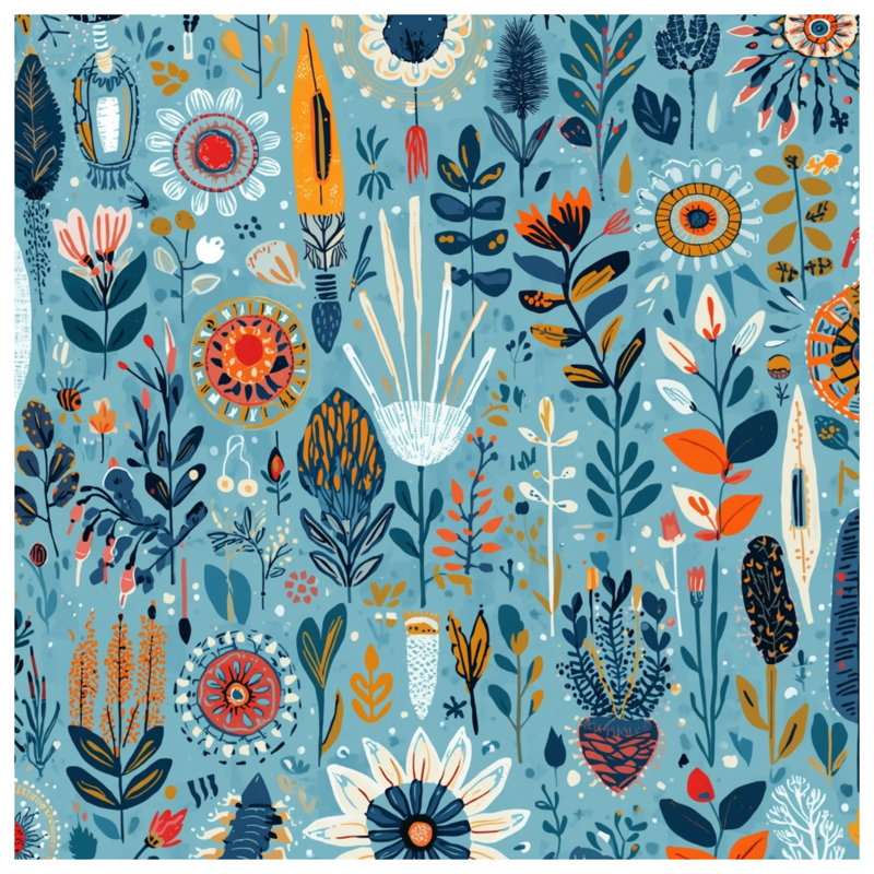 Floral Abstract Blue Comforter, Twin Extra Long
