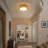 Round Led Flush Mount with Acrylic Pleated Shade