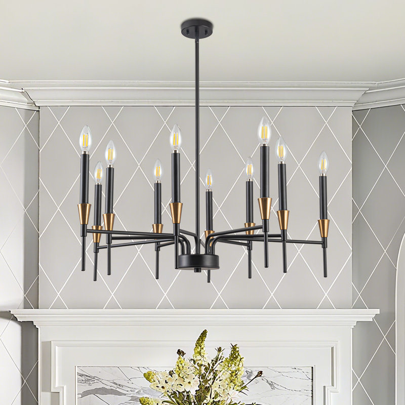 Lustre léger Tomio, H 70,86 po x l 26,77 po x P 26,77 po, 10