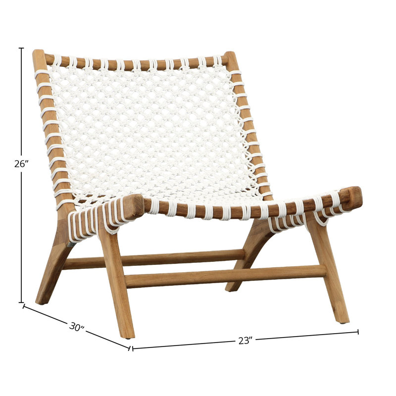 Chaise de patio en teck Alacam, Blanc