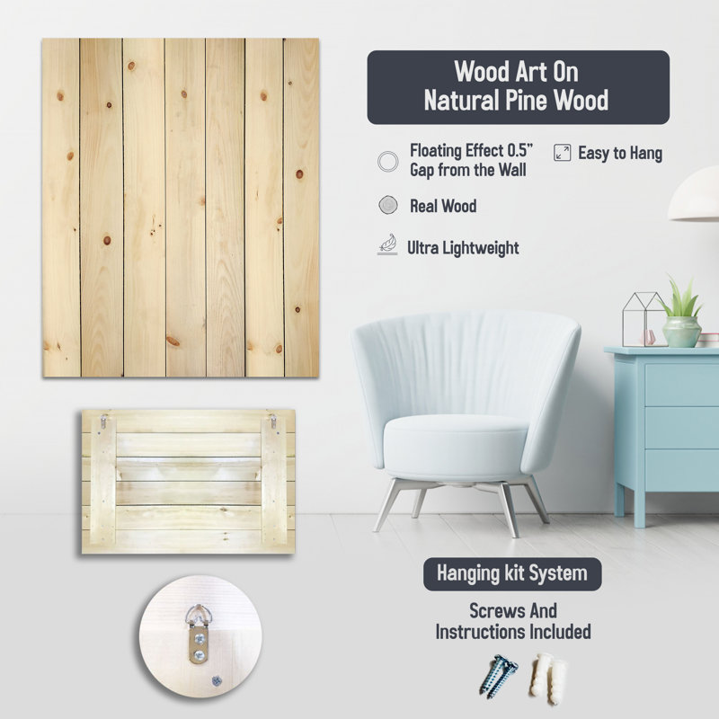 Arbre d'érable I sur bois de pin naturel, H 32 po x l 24 po