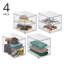 Rangement empilable à 2 tiroirs - Tiroirs de rangement coulissants pour cuisine ou garde-manger - Transparent