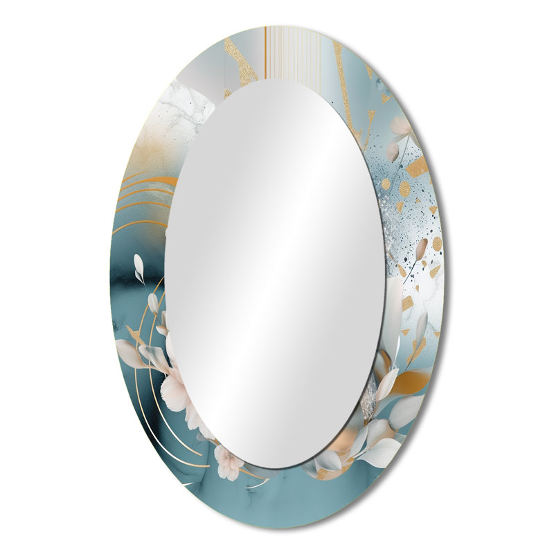 Miroir mural bleu traditionnel, 36 po x 24 po