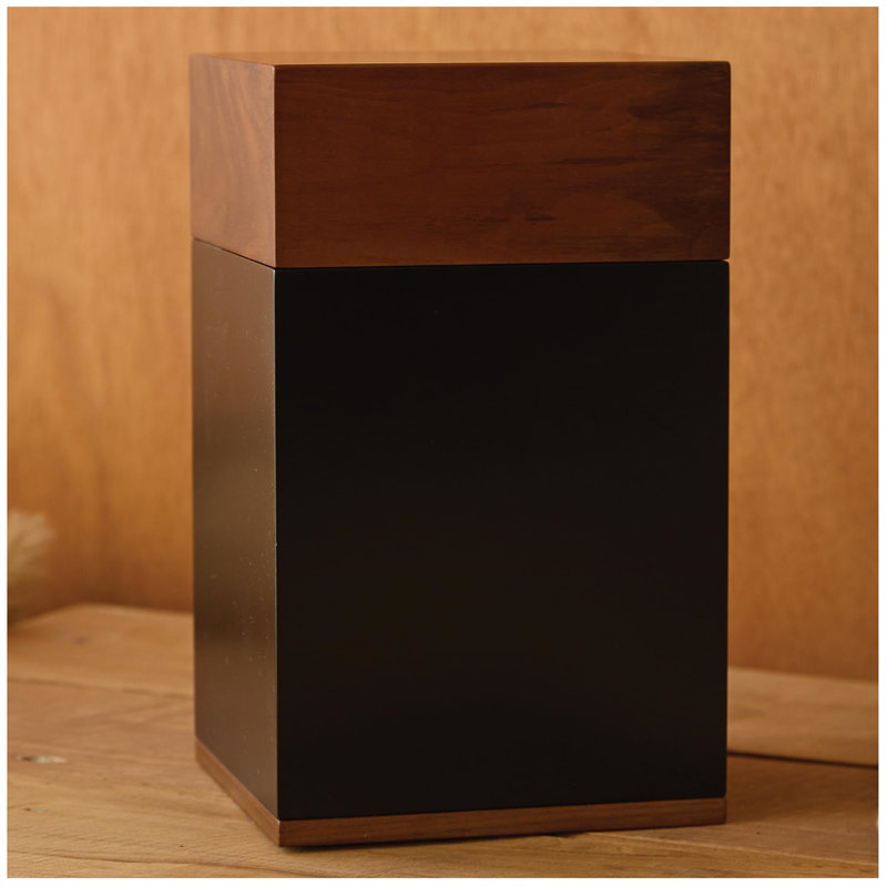 Handcrafted Black and Walnut Wood Cremation Urn Box