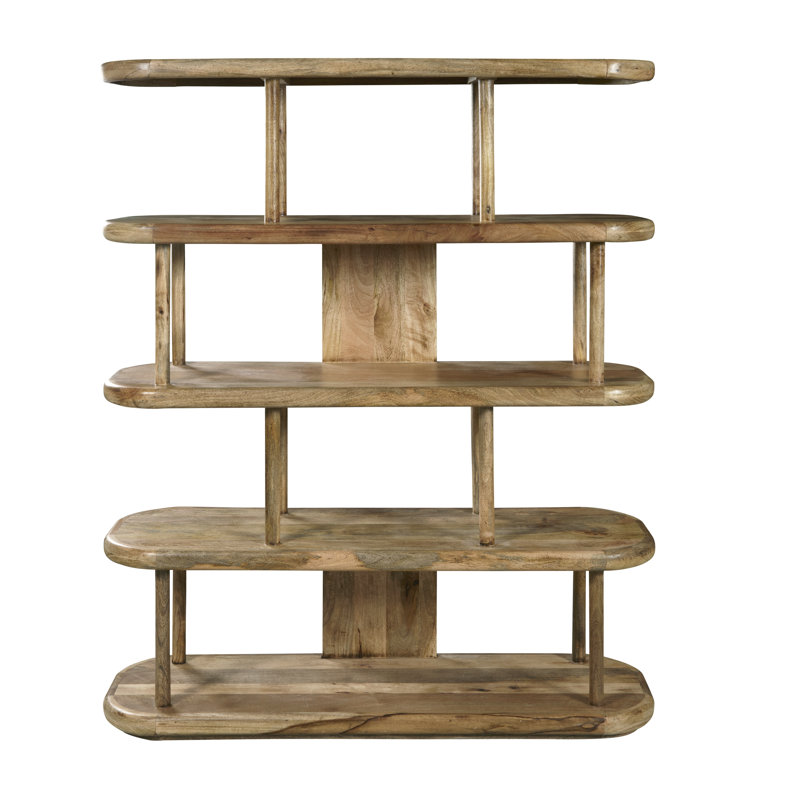 Brown Wood 4-Shelf Open Display Bookcase
