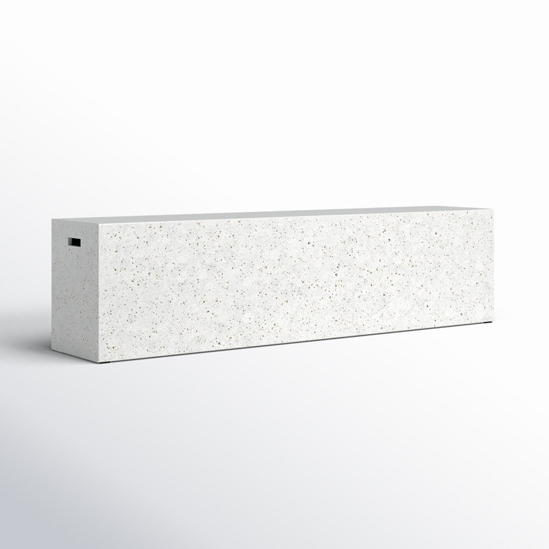 Mixx Bench, Ivory Terrazo, 18"H x 70.75" W x 14" D