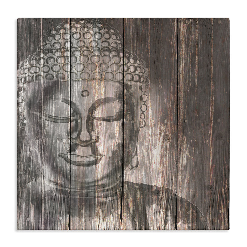 «Rustic Buddha Face» par Conrad Knutsen, H 30 po x l 30 po