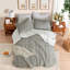 Ensembles de literie gris ultra doux, édredon en polyester avec design Sherpa réversible pour une utilisation confortable à la maison