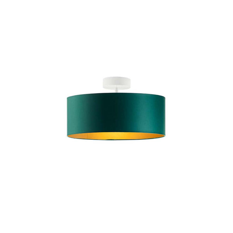 Geelke Fabric Semi Flush Mount, White, Green