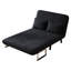 Fauteuil-lit convertible, hauteur 14,05 po, velours doux, noir pour siège de bureau à 39 po à trois fermetures, espace de vie en acier