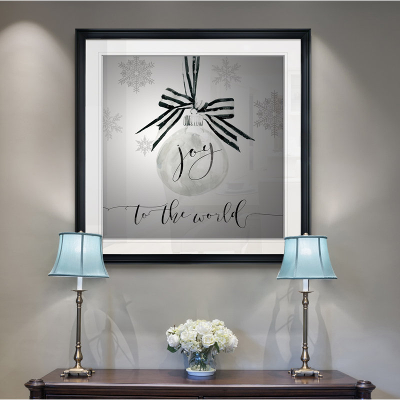 Joy Joy Ornament - impression d'art textuel, H 28 po x l 28 po x P 1,5 po, Cadre noir