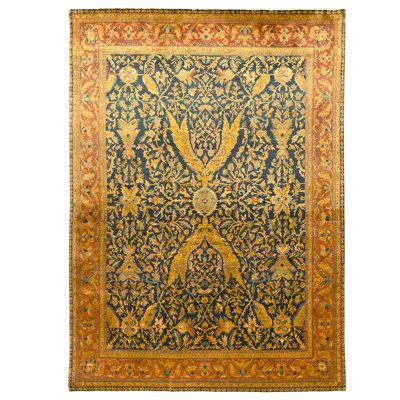 High-Quality Hand-Knotted Blue And Red Area Rug