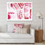 Éléments graphiques rétro en orange et rouge II - peinture sur toile-67232819-67232829