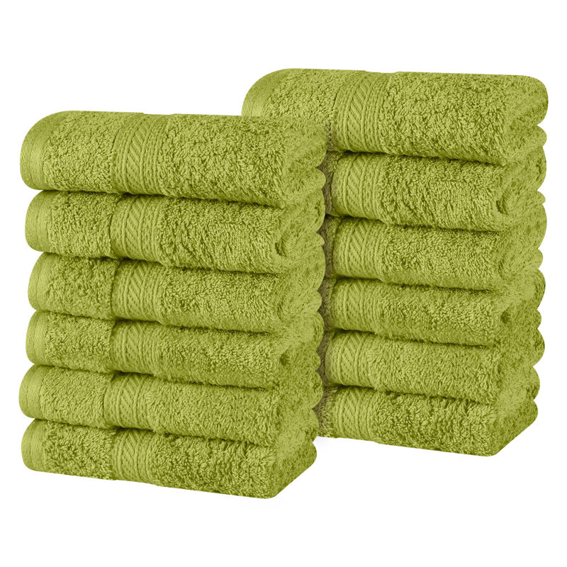 Débarbouillette ultra douce en coton peigné ultra-absorbant, Essence verte