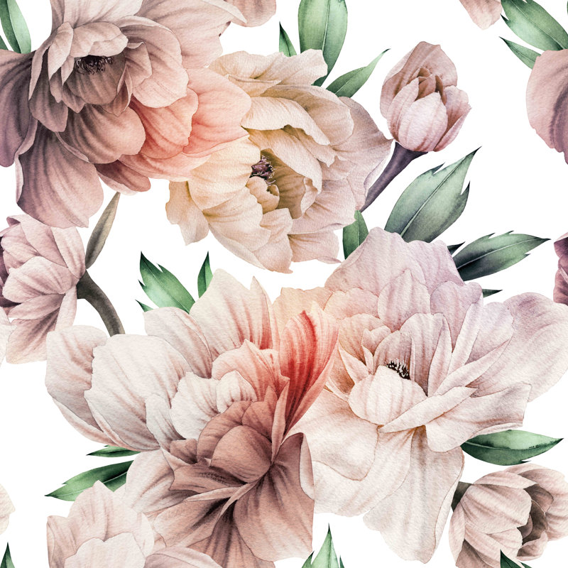Auterson Floral Wall Mural, 10.41" L x 125" W, Vinyl