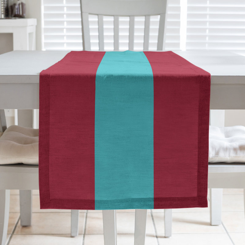 Chemin de table Seattle, Arizona, 72 po x 16 po, Rouge Sedona / bleu sarcelle / rouge Sedona
