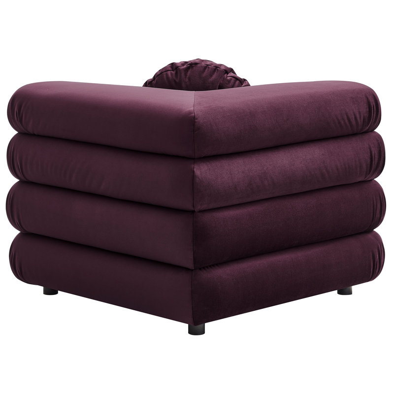 Canapé modulaire en velours 5 pièces Jubilee, Velours mûre