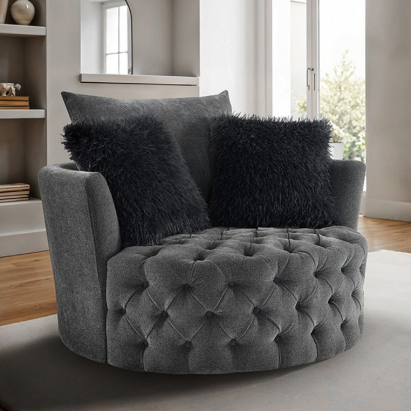 Fauteuil pivotant Rubio, Gris foncé