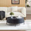 Table basse ronde avec rangement Table d'appoint moderne pour le salon et la chambre à coucher-2039069299