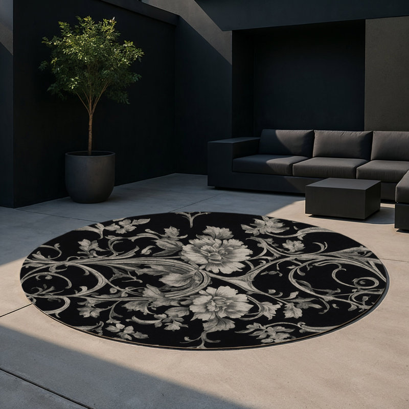 Tapis intérieur et extérieur Obsidian Twist, Rond 5 pi