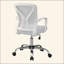 Chaise de bureau, hauteur réglable, pivotante, ergonomique, accoudoirs, bureau d'ordinateur, travail, filet blanc, métal chromé, contemporain, moderne-1176664879-1176664876
