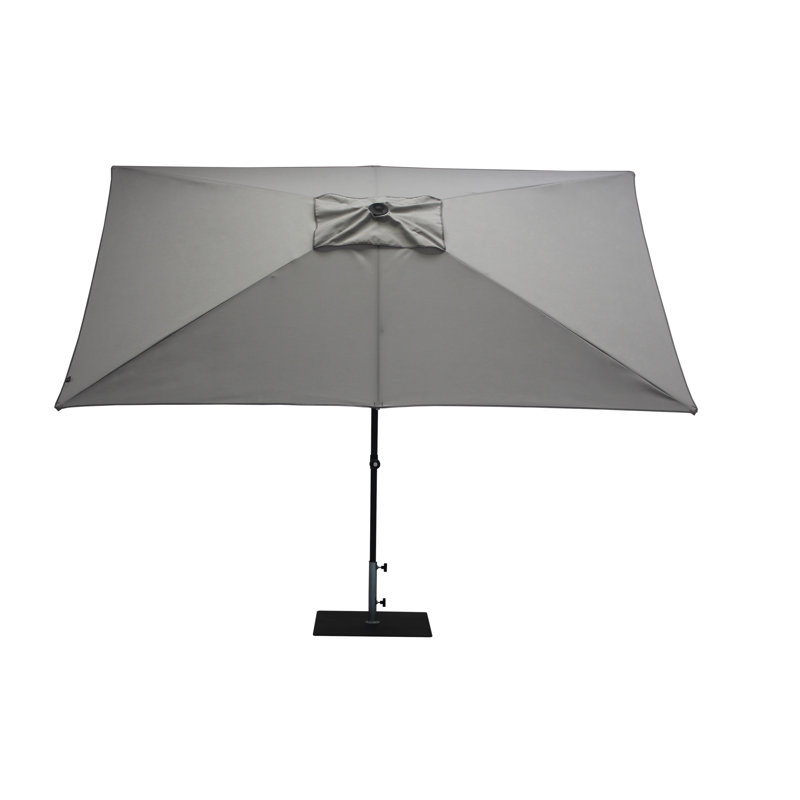 Arthos 300 cm W X 200 cm D Rectangular Market Parasol with Manual Lift, Grey