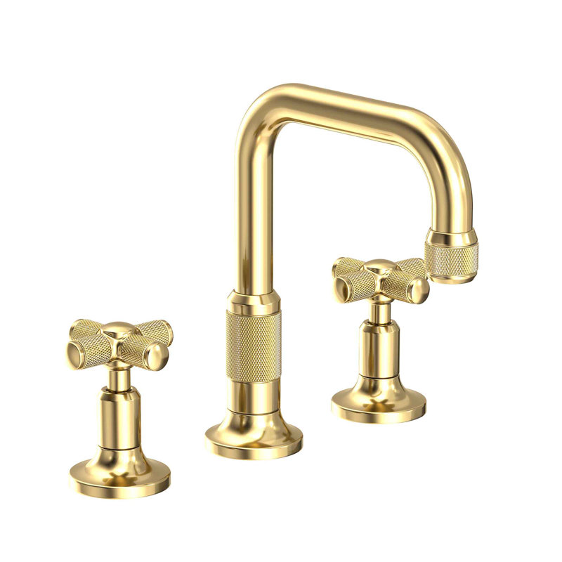 Clemens Widespread Bathroom Faucet with Drain Assembly, Forever Brass (PVD)
