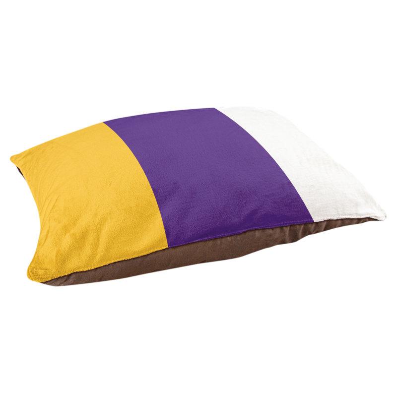 Coussin Minnesota, Grand (l 50 po x P 40 po x H 7 po), Jaune / mauve