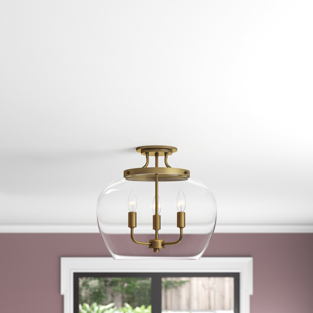 Jocelyn Glass Semi Flush Mount Etta Avenue™ Fixture 