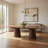 Cid Naj Dining Table, 95-118 Inch Extendable Top, Walnut Brown Solid Wood