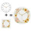 Horloge murale silencieuse en verre trempé de 30 cm, motif « Couronne florale avec 1 », sans tic-tac, fonctionne avec des piles AA (non incluses), décoration artistique pour la maison
