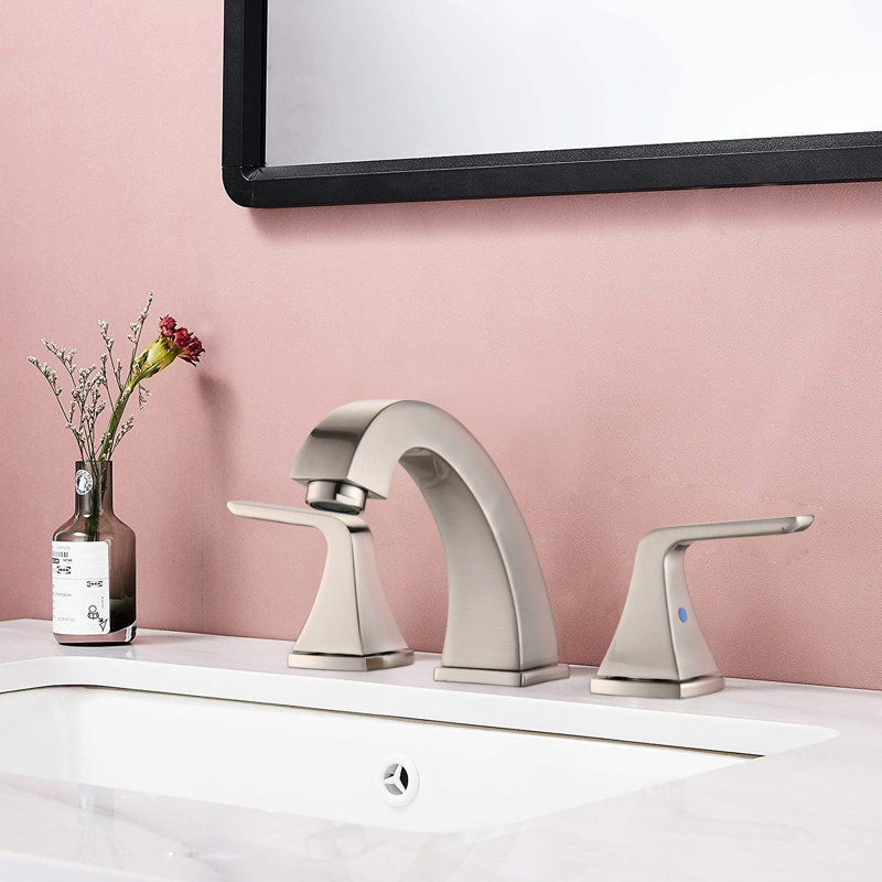 Brushed Nickel 2 Bathroom Faucet - Stainless Steel, Includes Water Supply Lines Elegant 8" Nickel, Accurate Temperature Control