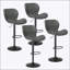 Ensemble de 2 tabourets de bar pivotants, revêtu en cuir de polyuréthane avec dossier et repose-pieds, réglable en hauteur pour une utilisation polyvalente dans des environnements commerciaux-1884801577