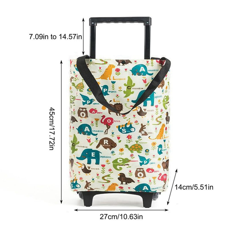 Small Collapsible Shopping Cart for Grocery Store, Lightweight Foldable Design with Wheels, Portable Compact Trolley