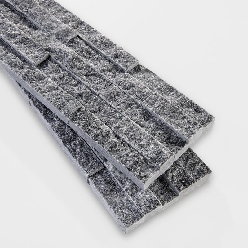 Slender Strip 3in.x12in. Split Face Marble Wall Tile, Midnight Sparkle