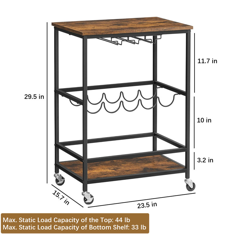Padraic Metal Bar Cart