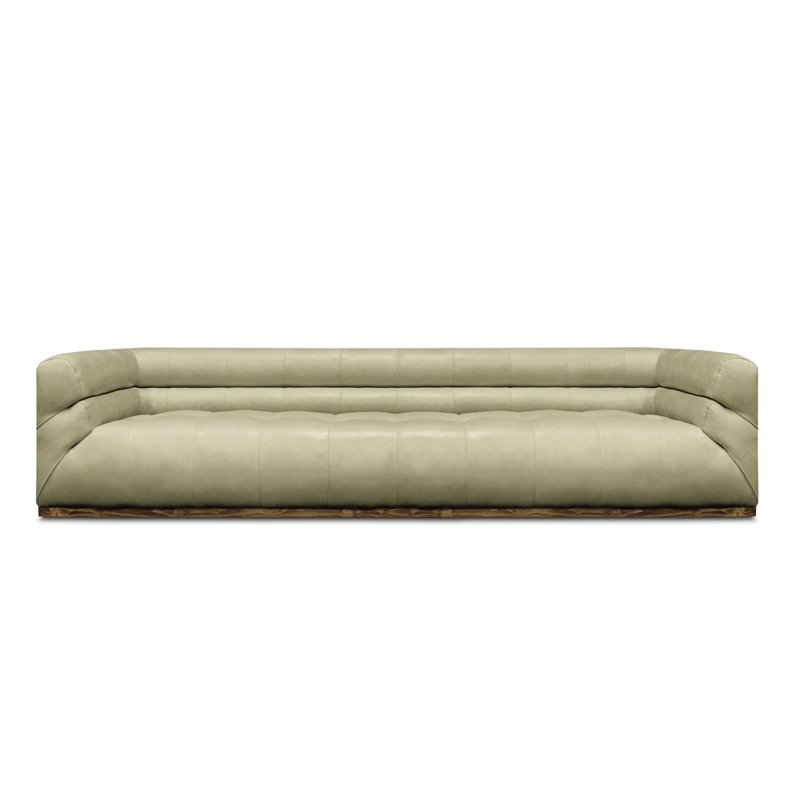 Monet Leather Sofa, Taupe Coachella Genuine Leather, Ash Honey